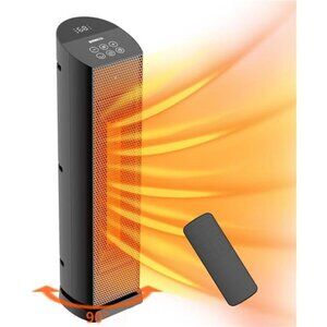 Space Heater for Indoor Use with Remote - 90° Oscillating Tower Electric Heater